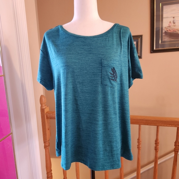 Woods Ayles Pocket T-Shirt tee short sleeve crewneck blue green athletic XL - Picture 8 of 11